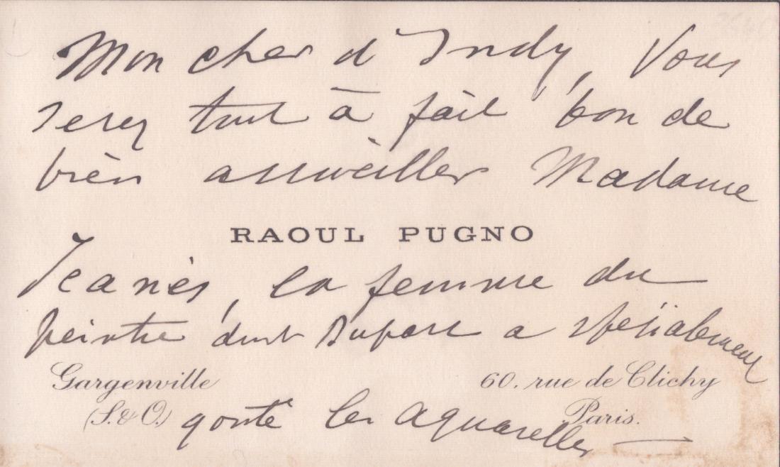 Pugno, Raoul - Carte de Visite Signed